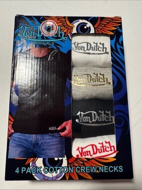 Von Dutch Tshirt Mens Small 4 Pack White Gray Black